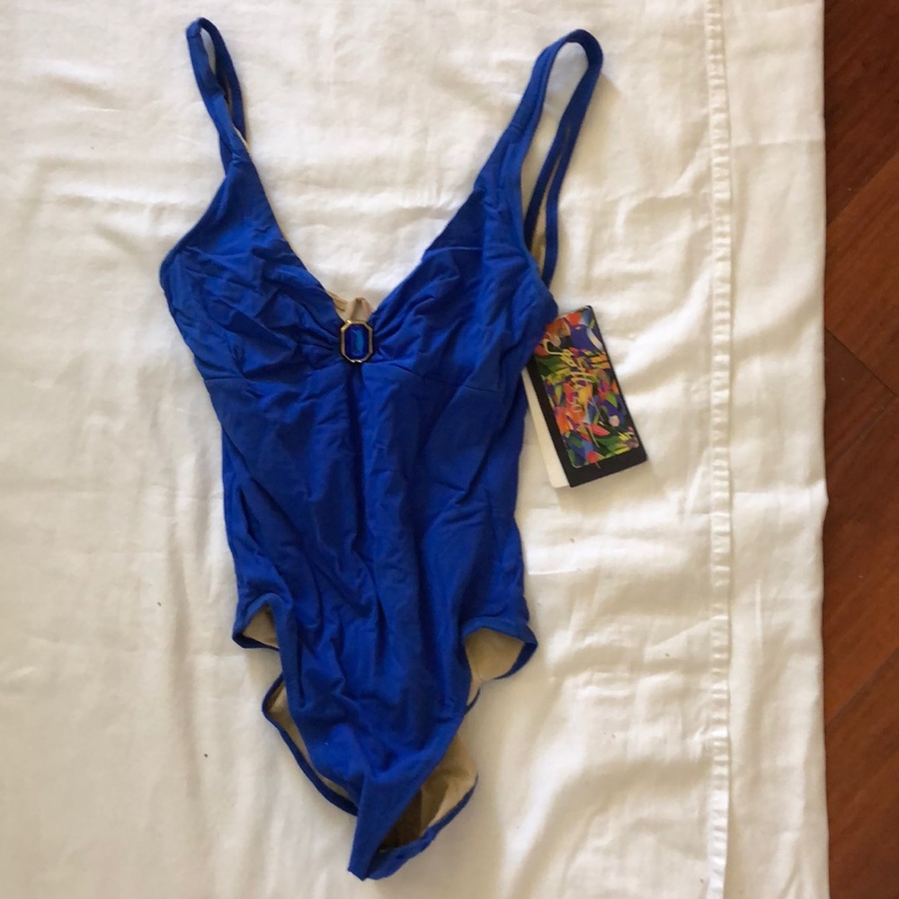 Women’s Gottex One Piece Blue Swim Suit Size 10